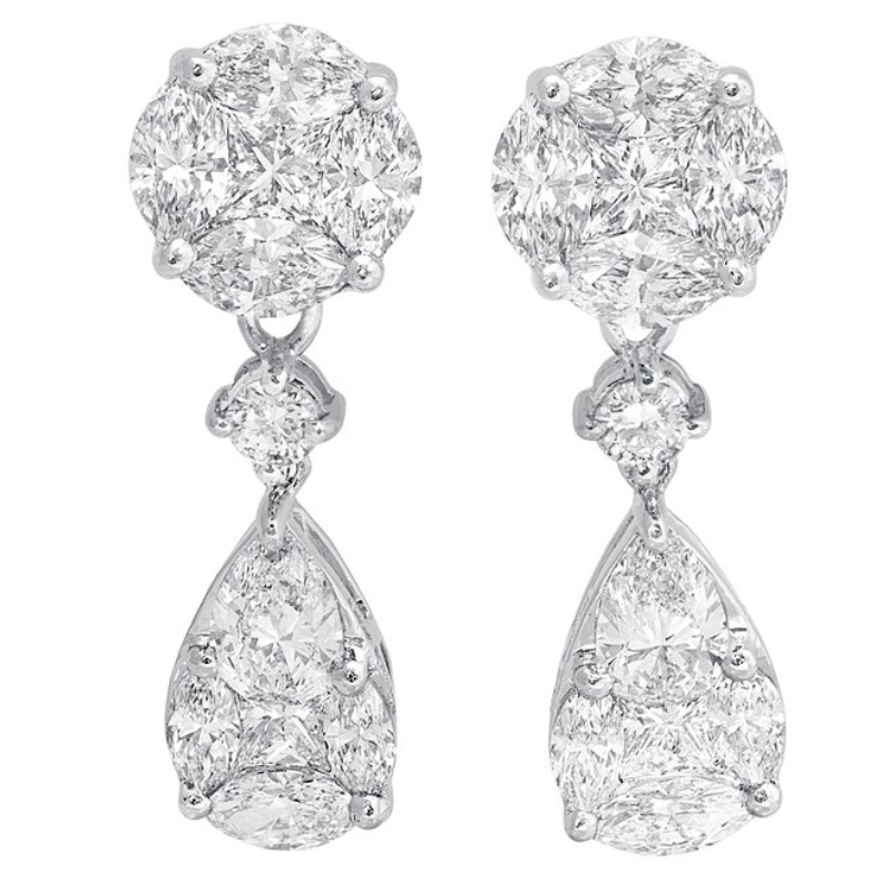 Cercei din argint sterlin 925 cu zirconiu cubic lacrimă mireasă atârnă China Fabrica de bijuterii Ruifanbao