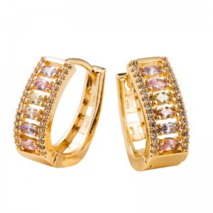 Cercei Dongdaemun, cercei de temperament populare de sex feminin, zircon de cupru inalid și cercei franceză de aur