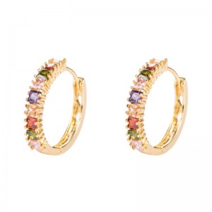 INS Personalitate europeană și americană Piața exaggerată Zircon Cercei Cercei Femei Pure Cupru de aur Cercei microîntraide Cercei cu ridicata