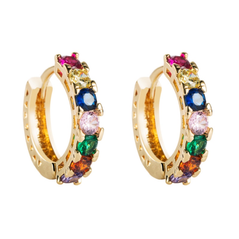 Coreeană de bijuterii de modă din alamă Micro-Inlaid Zircon Cercei Femei INS Temperament european și american Cercei în formă de Cercei sălbatice Cercei cu ridicata